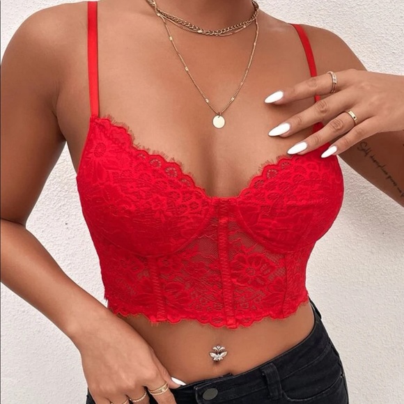 SHEIN Tops - Lace Cami Crop Top